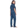 Ashford & Brooks Women's Woven Short Sleeve Shirt and Pajama Pants Set - 3 of 4