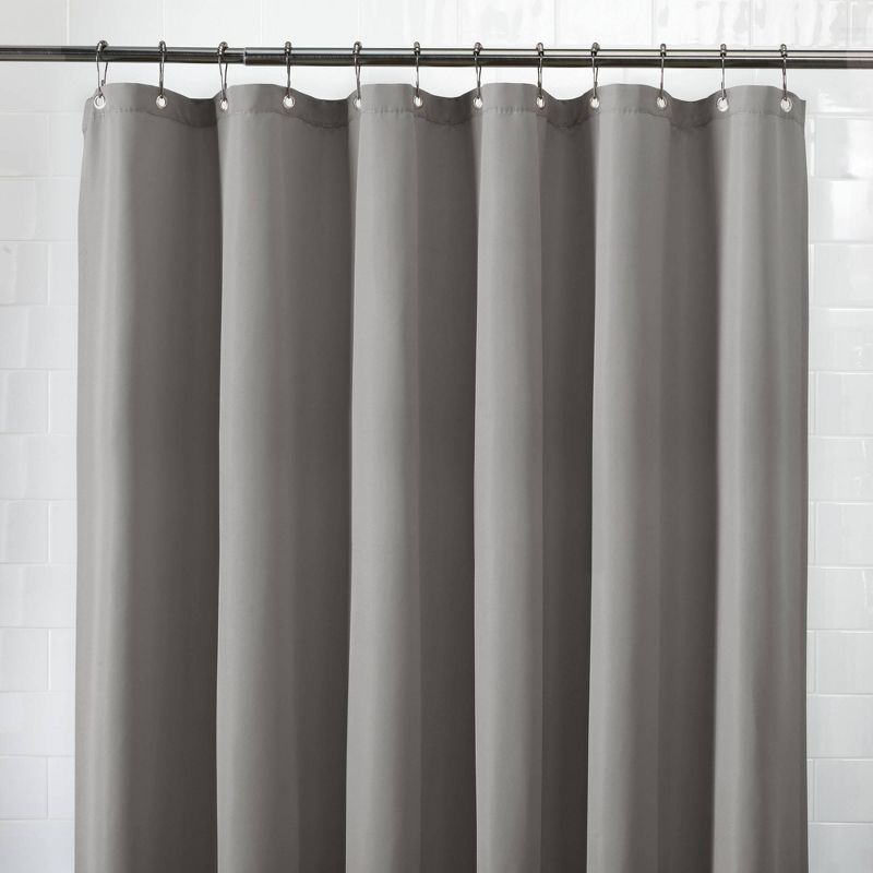 100% Waterproof Fabric Shower Curtain Liner Gray - Zenna Home, 3 of 7