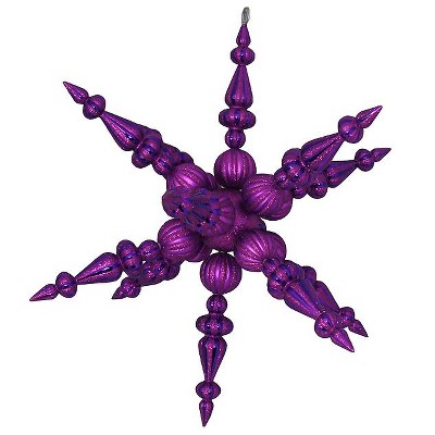 Vickerman 30" 3-Finish Shatterproof Radical 3D Snowflake Christmas Ornament - Purple