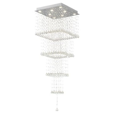 CWI Lighting Square 8 Light Flush Mount With Chrome Finish