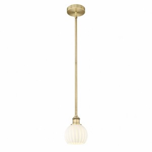 White Venetian - 1 Light Stem Hung Mini Pendant In Modern Style-7.5 Inches Tall and 6 Inches Wide - 1 of 1