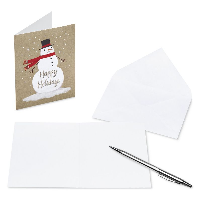 10ct Dual Blank Christmas Cards Snowman and Have a Merry Christmas, 4 of 7