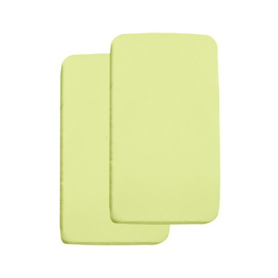 BreathableBaby All-in-One Fitted Sheet & Waterproof Cover, For 36" x 18" Cradle Mattress (2-Pack), Lime