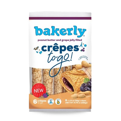 Bakerly To Go Peanut Butter And Jelly Grape Filled Crepes - 6.78oz/6ct ...