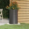 vidaXL Anthracite Round Garden Planter - Durable Powder-Coated Steel, Easy Assembly, Ideal for DIY Gardening Enthusiasts, 15.7"x15.7"x26.8" - 2 of 4