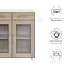 Modway Cuisine Kitchen Cart – Rolling Kitchen Island with Storage Drawers, Open Shelves, and Towel Rack - 3 of 4