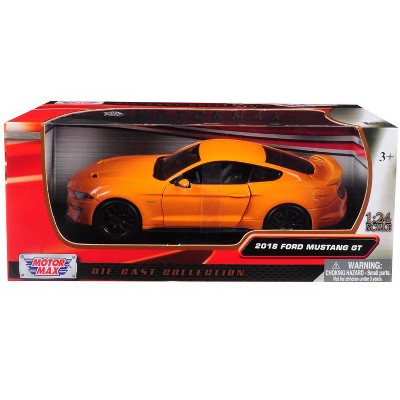 2018 Ford Mustang GT 5.0 Orange with Black Wheels 1/24 Diecast Model Car by Motormax