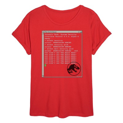 Women's - Jurassic Park - You Didnt Say The Magic Word Oversized Graphic T-Shirt