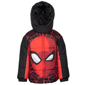 Marvel Avengers Spider-Man Hulk Black Panther Captain America Zip Up Winter Coat Puffer Jacket Toddler to Big Kid - 1 of 4