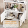 Arched Bookshelf, Bookcase with Doors Storage, 71.5 Inches Tall Industrial Book Shelf - 4 of 4