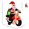 QingMoon Christmas Inflatable Santa Claus Riding Motorcycle with Holiday Sack, 5.5FT Outdoor Blow-Up Yard Decoration for Lawn, Garden, Holiday - 4 of 4