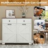 Lirago Farmhouse Double Tilt-Out Trash Cabinet-Barn Door Style,Hideaway Drawers,Multi-Use for Kitchen and Laundry 13"D * 39.25"L  * 34.33"H - 4 of 4