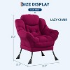 Lazy Chair Modern Soft Comfortable Reading Lounge Accent Sofa Chair with Armrest Side Pocket and Ergonomic Design for Living Room Bedroom - 2 of 4