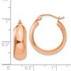 Black Bow Jewelry 7mm x 21mm 14k Rose Gold Half Round Open Back Hoop Earrings - 4 of 4