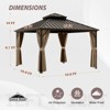 EAGLE PEAK Aluminum Double Hardtop Gazebo with Curtains and Netting - 3 of 4