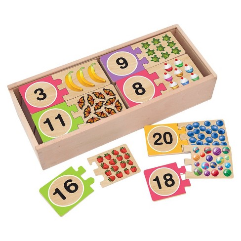 Melissa & Doug® Self-Correcting Wooden Number Puzzles With Storage Box ...