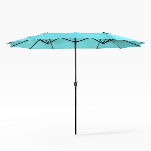 WestinTrends 15 x 9 Ft Double Sided Outdoor Twin Patio Market Table Umbrella - 1 of 4