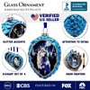 4pc Arctic Animal Illustration Pinecone Glass Christmas Ornament Set| OrnamentallyYou - 3 of 4