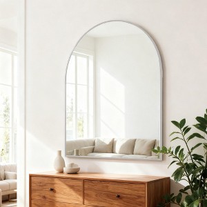 Whisen 30" x 36" Arched Bathroom Mirror, Wall Mirror with Metal Frame - 1 of 4