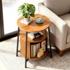 TiramisuBest End Tables Side Table with Storage,Nightstand with Charging Station,Bedside Tables for Living Bedroom Sofa Couch,Yellow Walnut - 2 of 4