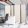 Tangkula 5.6Ft Tall Folding Room Divider Freestanding 4-Panel Privacy Screen w/Iron Frame Black/Coffee/White - 3 of 4