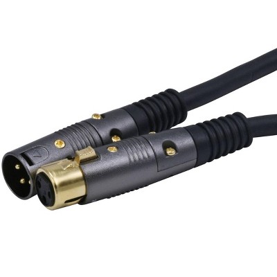 Monoprice XLR Male to XLR Female - 150 Feet - Black | Gold Plated | 16AWG Copper Wire Conductors [Microphone & Interconnect] - Premier Series