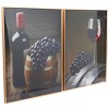 Set of 2 Porcelain Wine Framed Wall Arts with Gold Aluminum Frame - Olivia & May - 4 of 4
