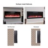 Recessed Ultra Thin Tempered Glass Front Wall Mounted Electric Fireplace with Remote and Multi Color Flame & Emberbed, LED Light Heater - 4 of 4