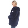 Women's Plush Hooded Cardigan with Pockets - White Mark - 3 of 4