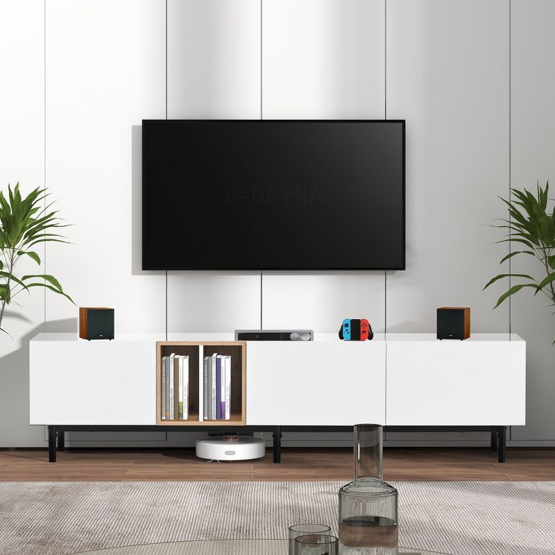 Modern TV Stand for TVs up to 80'', Entertainment Center with Large Storage Cabinet-ModernLuxe, 1 of 14