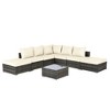8-Pieces Outdoor Patio Sectional Sofa Set with Washable Cushions & Glass Coffee Table - 2 of 4