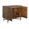 Treasure Trove Accents 2 Door Bar Cabinet Stonington Brown/Black: Marble Top, Mango Wood Frame, Stemware Rack - 3 of 4