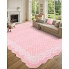 Washable Scalloped Area Rugs Modern Bordered Floor Mat - 3 of 4