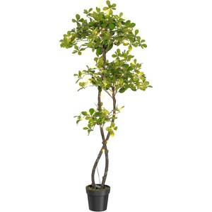 Artificial Black Olive Tree,5Ft Tall Faux Olive Tree in Pot with 3 Tier,Fake Plants for Indoor Living Room Office Decor&Housewarming Gift - 1 of 4