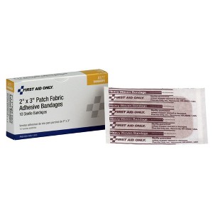 First Aid Only Tan Fabric Adhesive Bandage Sterile 2 x 3" 10 per Box - 1 of 3