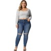 Agnes Orinda Women's Plus Size Ribbed Knit Soft Warm Outfits Long Sleeve Crop Blouses - 3 of 4