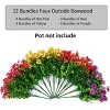 Artificial Flowers for Outdoor Indoor Garden Home Decoration, Faux Flower Daisy with Eucalyptus Leaves Fake Plants Greenery Boxwood Porch Patio - 3 of 4