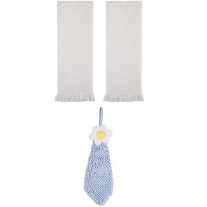 REGALWOVEN 3 Pcs Soft Absorbent Decorative Hand Towel for Bathroom, Kitchen, Hotel - 1 of 4