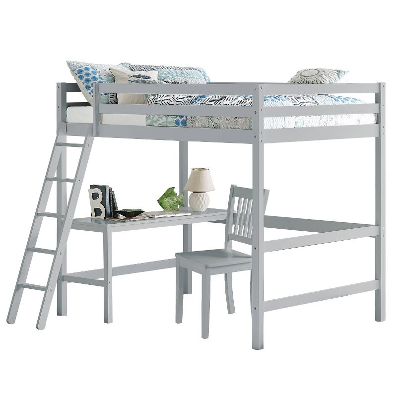 Full Caspian Kids&#39; Loft Bed with Chair Gray - Hillsdale Furniture, 1 of 9