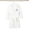 Personalized Linum Kids 100% Polyester SUPER PLUSH Double Brushed Hooded Bathrobe in Purple Script Font - 2 of 3