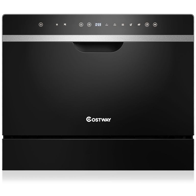 Costway Countertop Dishwasher 6 Place Setting Countertop Built-in Dishwasher Machine w/LED Touch Control & Air Dry Function, 1 of 11