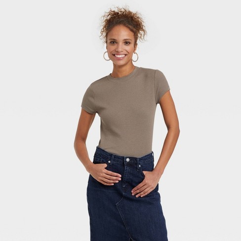 Cropped jersey cotton sheer logo t-shirt