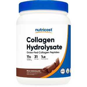 Nutricost Collagen Peptides Powder 1LB (454 G) (Chocolate) - Grass Fed Bovine Collagen Hydrolysate - 1 of 4