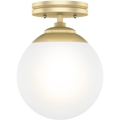 Modern Brass Globe LED Indoor/Outdoor Flush Mount Light