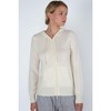 JENNIE LIU Women's 100% Pure Cashmere Long Sleeve Zip Hoodie Cardigan Sweater - 2 of 4