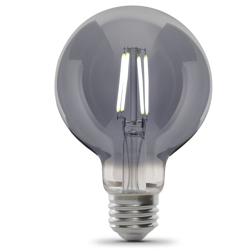 Feit Electric G25 E26 (Medium) Filament LED Bulb Smoke Daylight 40 Watt Equivalence 1 pk, 2 of 4
