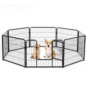 JIONJOY 8 Panel Heavy Duty Dog Exercise Pen | Black - 1 of 4