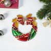 Unique Bargains Christmas Brooches YNCP3457 Christmas Wreath Alloy Dripping Wax Multicolor 1.57"x1.69" 1 Pc - 2 of 4
