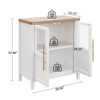 Homhougo 29" Large Buffet Sideboard Cabinet with 2 Glass Doors and Shelves, Modern Farmhouse Storage Cabinet Table Natural+White - 2 of 4