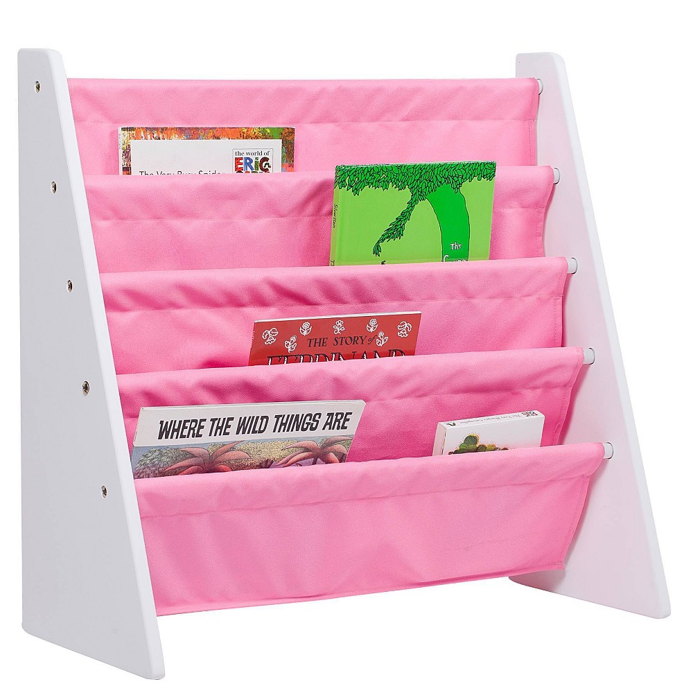 Photos - Wall Shelf Sling Kids' Bookshelf White/Pink - WildKin